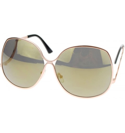 Oversized Womens Sunglasses Oversize Irregular Shape Low Rise Temple - Gold - CX11SFUY4VF $9.95
