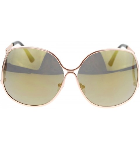 Oversized Womens Sunglasses Oversize Irregular Shape Low Rise Temple - Gold - CX11SFUY4VF $9.95