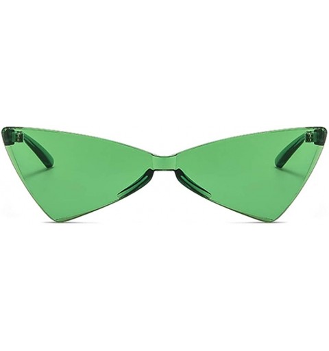 Cat Eye Butterfly Shaped Sunglasses Women Cat Eye Triangle Female Sun Glasses Retro Gift - Clear Green - CA18LR40SL6 $10.43