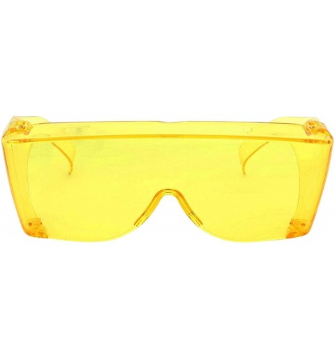 Wrap 1 Pc Extra Large Fit Cover Over Most Sunglasses Safety Drive Put - Choose Color - Yellow - CA18N709N08 $16.81
