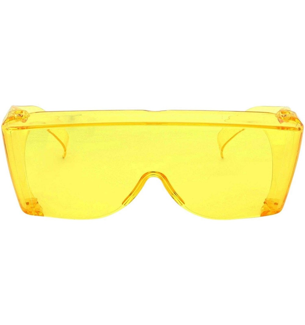 Wrap 1 Pc Extra Large Fit Cover Over Most Sunglasses Safety Drive Put - Choose Color - Yellow - CA18N709N08 $16.81
