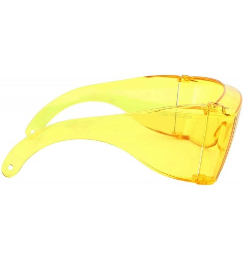 Wrap 1 Pc Extra Large Fit Cover Over Most Sunglasses Safety Drive Put - Choose Color - Yellow - CA18N709N08 $16.81