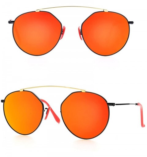 Oversized Italy made Bridge Sunglasses Corning natural Glass lens Genuine Leather Arms - CW180DA6HEA $42.58