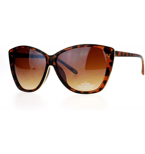 Butterfly Oversize Womens Cat Eye Butterfly Diva Chic Sunglasses - Tortoise Brown - CX12I5GR5AJ $13.54