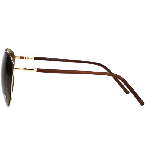 Round Womens Fashion Sunglasses Chic Stylish Round Frame UV 400 - Gold Brown (Brown) - CZ18L4W5HTI $8.36