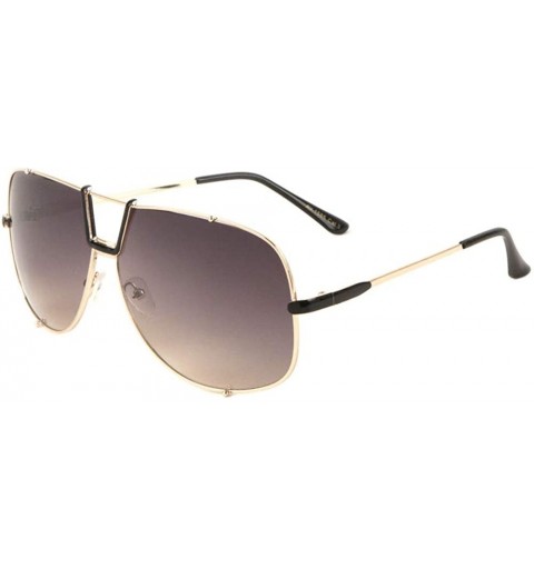 Square U Shape Bridge Rim Brackets Modern Square Aviator Sunglasses - Brown Smoke - CO190IZ6L8O $14.90