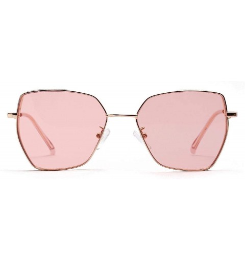 Round Retro Classic Polygon Oversized Sunglasses Men Women Luxury Vintage Metal Frame Mirrors Square Sun Glasses - 2 - CF198Z...