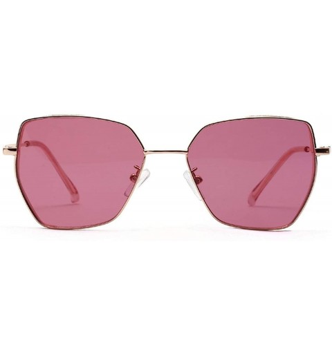 Round Retro Classic Polygon Oversized Sunglasses Men Women Luxury Vintage Metal Frame Mirrors Square Sun Glasses - 2 - CF198Z...