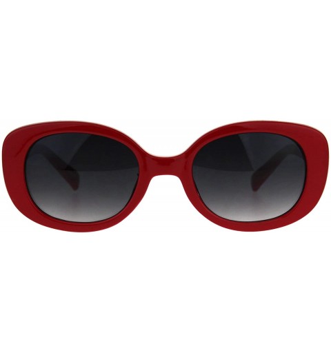 Butterfly Womens Rectangular Mod Designer Plastic Fashion Sunglasses - Red Smoke - CF189U2ORKA $18.00