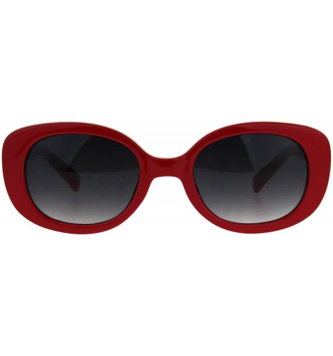 Butterfly Womens Rectangular Mod Designer Plastic Fashion Sunglasses - Red Smoke - CF189U2ORKA $8.14