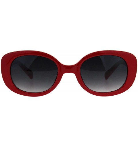 Butterfly Womens Rectangular Mod Designer Plastic Fashion Sunglasses - Red Smoke - CF189U2ORKA $8.14