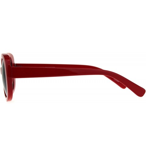Butterfly Womens Rectangular Mod Designer Plastic Fashion Sunglasses - Red Smoke - CF189U2ORKA $8.14