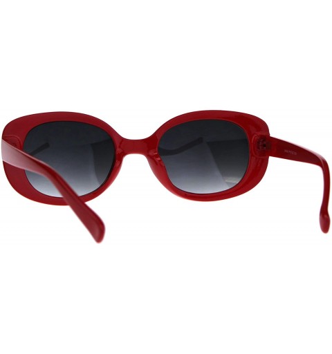 Butterfly Womens Rectangular Mod Designer Plastic Fashion Sunglasses - Red Smoke - CF189U2ORKA $8.14