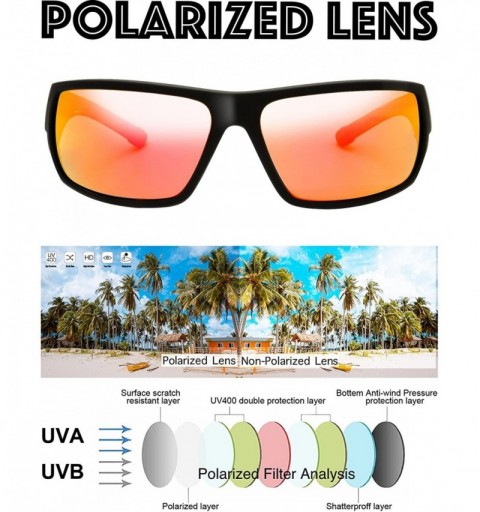 Sport Rectangle Lightweight Polarized Sunglasses for Men Women - S101-matte Black - CO18EYEIT6Y $14.71