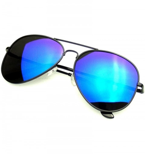 Aviator Thin Plastic Frame Mirror Blue Violet Lens Polarized Aviator Sunglasses - Polarized Lens - Silver Blue - CG18E87NYRK ...