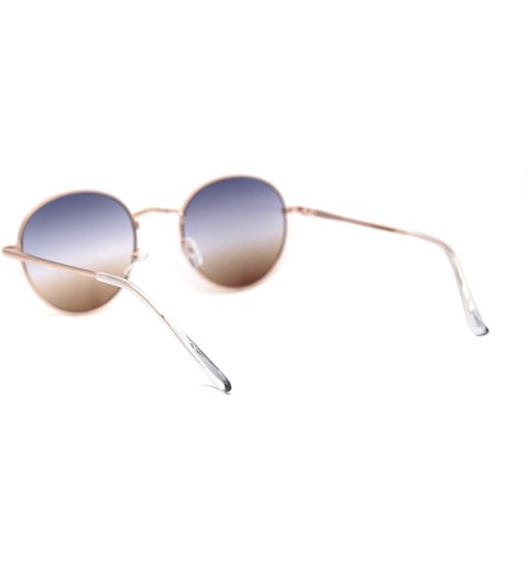 Round Dad Shade Tie Dye Gradient Lens Victorian Metal Rim Sunglasses - Gold Black Brown - C81956SEILT $13.43