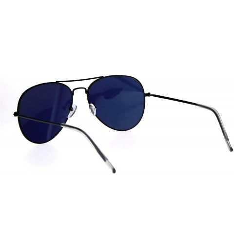Round Color Mirror Lens Flat Panel Lens Metal Rim Officer Style Pilots Sunglasses - Black Yellow - CJ18IDW44I8 $11.75