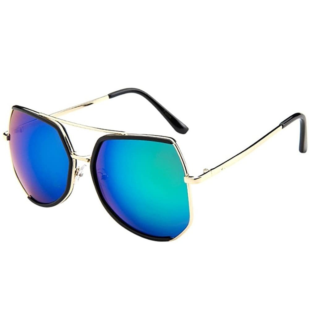 Goggle Sunglasses for Men Women Chic Goggles Vintage Glasses Metal Sunglasses UV Protection Sunglasses - B - CK18QTEUU6T $8.01