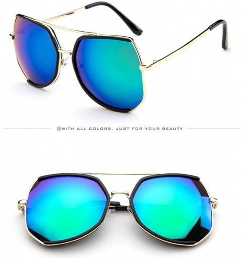 Goggle Sunglasses for Men Women Chic Goggles Vintage Glasses Metal Sunglasses UV Protection Sunglasses - B - CK18QTEUU6T $8.01