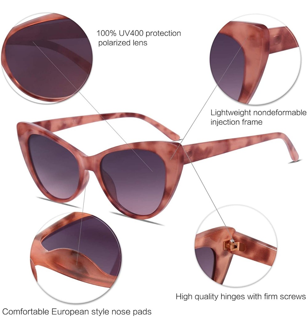 Retro Cateye Polarized Sunglasses for Women Vintage SJ2079 - C3 Purple ...