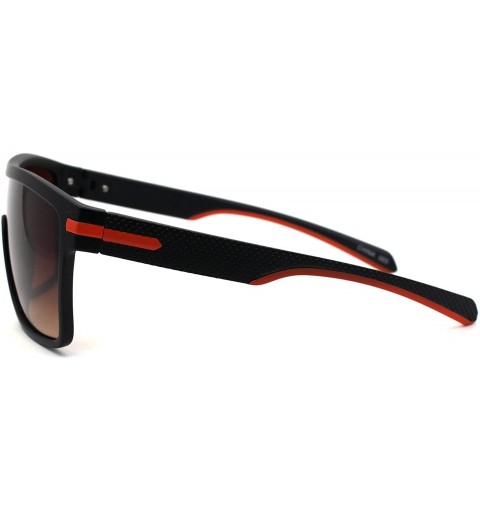 Shield Mens Oversized Shield Robotic Sport Plastic Sunglasses - Black Orange Brown - CC18ZTATSQ0 $13.15