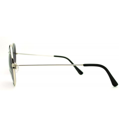 Round Circle Round Sunglasses Unique Metal Top Line Unisex Fashion - Silver - C9185Z7WWDA $12.46