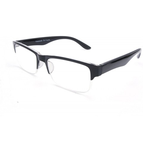 Wayfarer TR90 Lightweight half-rim Basic Square Reading Glasses 51mm-19mm-140mm - Shiny Black - C517YKI33ZH $16.80