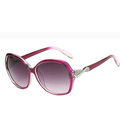 Sport Retro Sunglasses for women Plate Resin UV400 Sunglasses - Purple - CZ18SASLDS8 $13.02