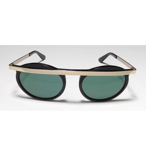Square Nippa Womens/Ladies Designer Full-rim 100% UVA & UVB Lenses Sunglasses/Shades - Black / Gold - C7184WO6453 $37.83