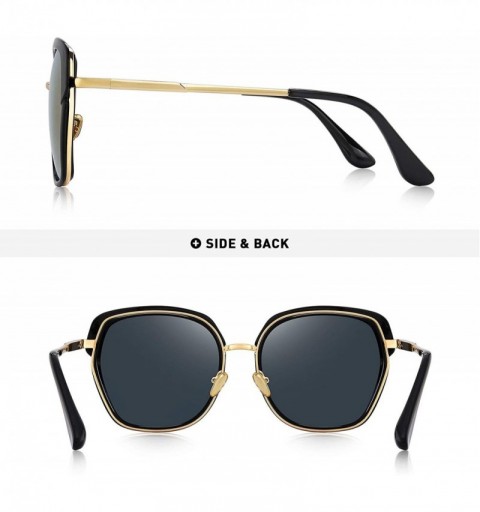 Round Vintage Oversized Shield Frame Women's Polarized Sunglasses Holiday Sunglasses for Women with Gift Box O6371 - CZ18H30Y...