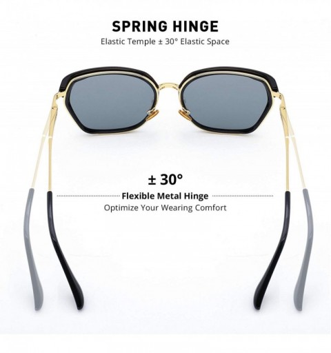 Round Vintage Oversized Shield Frame Women's Polarized Sunglasses Holiday Sunglasses for Women with Gift Box O6371 - CZ18H30Y...
