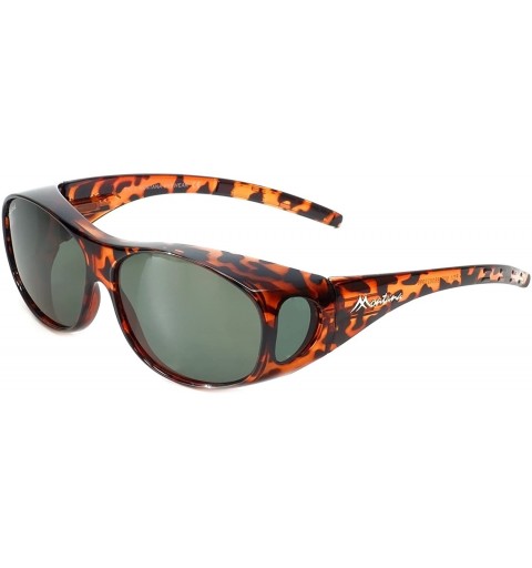 Oval Designer Polarized Fitover Sunglasses F01 62mm - Gloss Tortoise - CL182OOWQRO $28.87