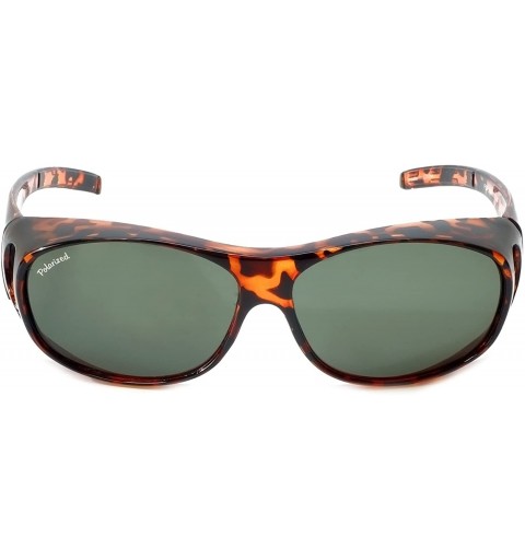 Oval Designer Polarized Fitover Sunglasses F01 62mm - Gloss Tortoise - CL182OOWQRO $28.87