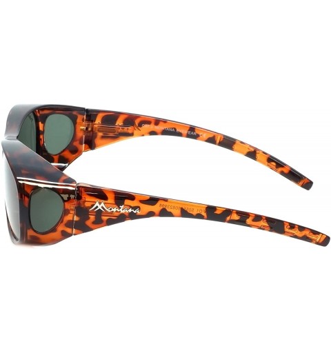 Oval Designer Polarized Fitover Sunglasses F01 62mm - Gloss Tortoise - CL182OOWQRO $28.87