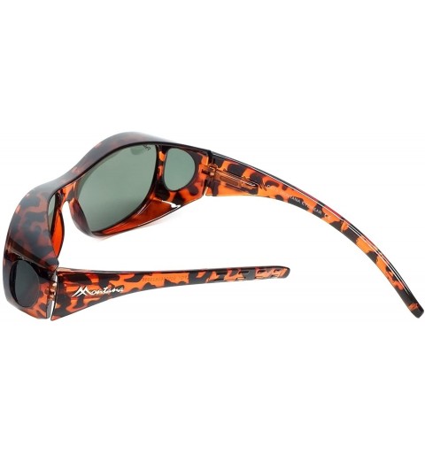 Oval Designer Polarized Fitover Sunglasses F01 62mm - Gloss Tortoise - CL182OOWQRO $28.87