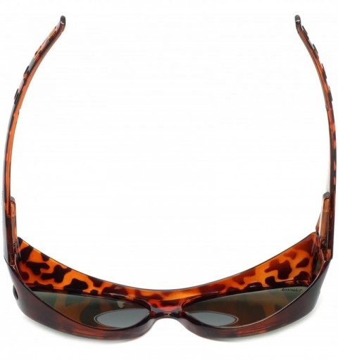 Oval Designer Polarized Fitover Sunglasses F01 62mm - Gloss Tortoise - CL182OOWQRO $28.87