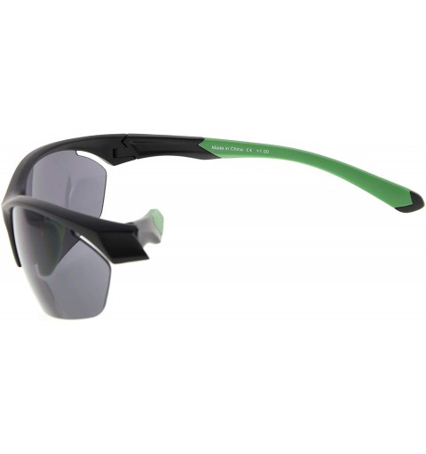 Sport Retro Mens Womens Sports Half-Rimless Bifocal Sunglasses - Black Frame/Green Arm - C9189X5LROR $22.17