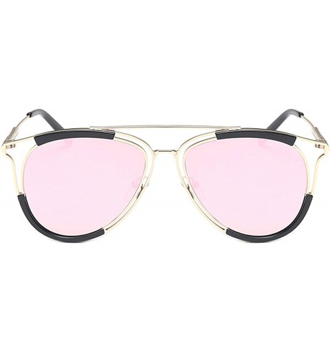 Rimless Vintage style Big Round Frame Sunglasses for Women Plate Resin UV400 Sunglasses - Pink - CC18SAS2EOI $21.47