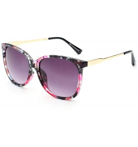 Goggle Women Oversized Fashion Sunglasses Female Vintage Round Big Frame Outdoor Sunglass UV400 - Floral - CD198AH9XKL $18.08