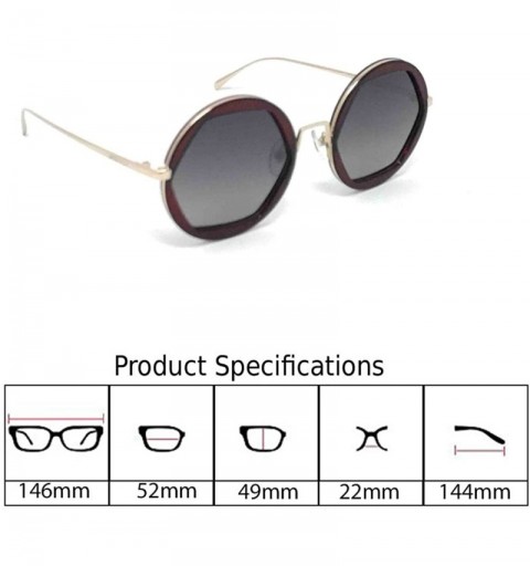 Round Polarized Women Classic Round Circle Plastic Frame Sunglasses with UV400 Lenses - DS 1630 - Made In ITALY - CZ18ER829WR...