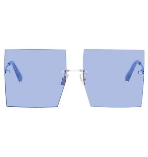 Oversized Luxury Women Sunglasses Oversized Square Style with UV400 Protection - Blue - C218AO0D0Y7 $25.05