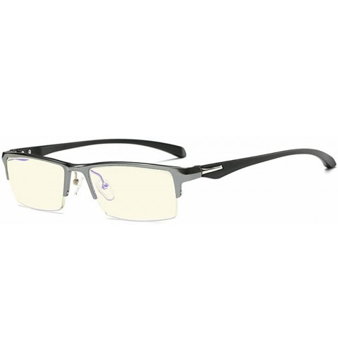 Goggle Blue Light Blocking-Anti-UV Computer Glasses Frame Al-Mg Half Frame Anti-blue-rays Goggles - Grey - CG189IWY9S8 $21.52