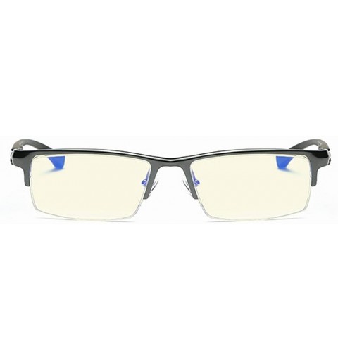 Goggle Blue Light Blocking-Anti-UV Computer Glasses Frame Al-Mg Half Frame Anti-blue-rays Goggles - Grey - CG189IWY9S8 $21.52