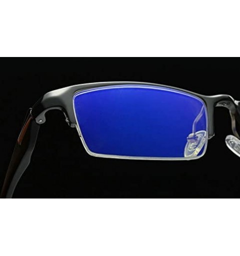 Goggle Blue Light Blocking-Anti-UV Computer Glasses Frame Al-Mg Half Frame Anti-blue-rays Goggles - Grey - CG189IWY9S8 $21.52