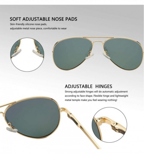 Aviator Classic Aviator Sunglasses for Men Women Polarized Lens - UV400 - 58mm - A3 Gold Frame/Pink Mirrored Lens - CC18O3OL0...