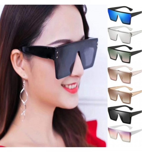 Goggle Fashion Man Women Irregular Shape Sunglasses Glasses Vintage Retro Square Sunglasses Flat Shades Oversize - B - CN1907...