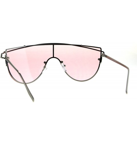 Shield Mens Unique Flat Top Shield Robotic Futurism Sunglasses - Pink - CF185QEGG2G $31.29