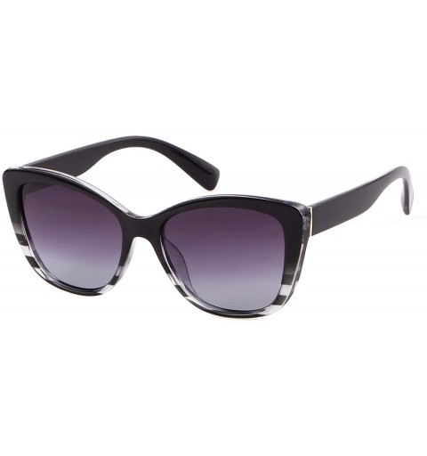 Cat Eye Jackie O Cat Eye Sunglasses Oversized Vintage Polarized Sunglasses for Women - Stripe - C118YYTQO8E $11.79