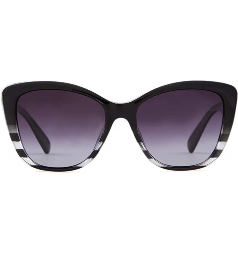Cat Eye Jackie O Cat Eye Sunglasses Oversized Vintage Polarized Sunglasses for Women - Stripe - C118YYTQO8E $11.79