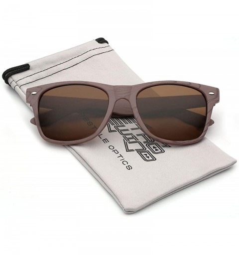Wayfarer Rose Wood Print Frame Sunglasses - Brown - Brown - CD11OXKDI77 $10.97